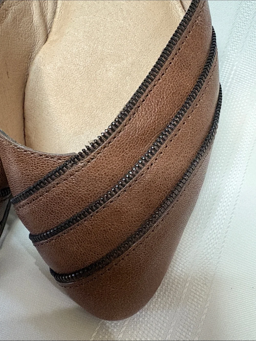 Adam Tucker -Becca Brown Pointed Ankle-Strap Flats - Picture 8 of 11